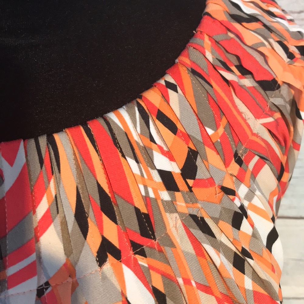 Small Style & Co pink and orange cap sleeve blouse - Picture 3 of 3